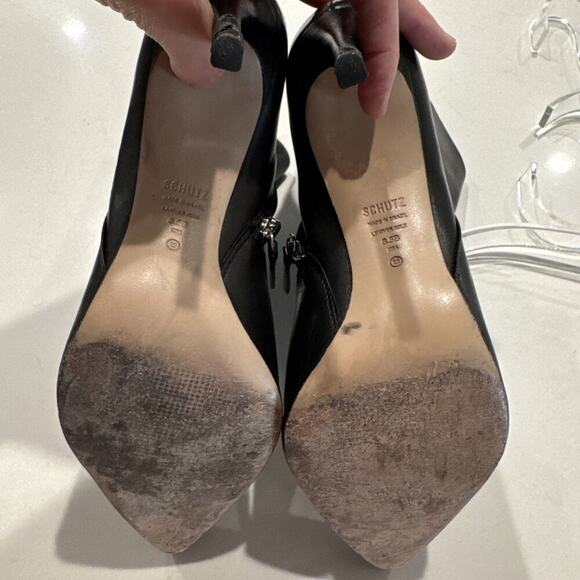 SCHUTZ Women’s Leather Pointed Toe Black Ankle Bootie Size 8.5 READ - Picture 14 of 16